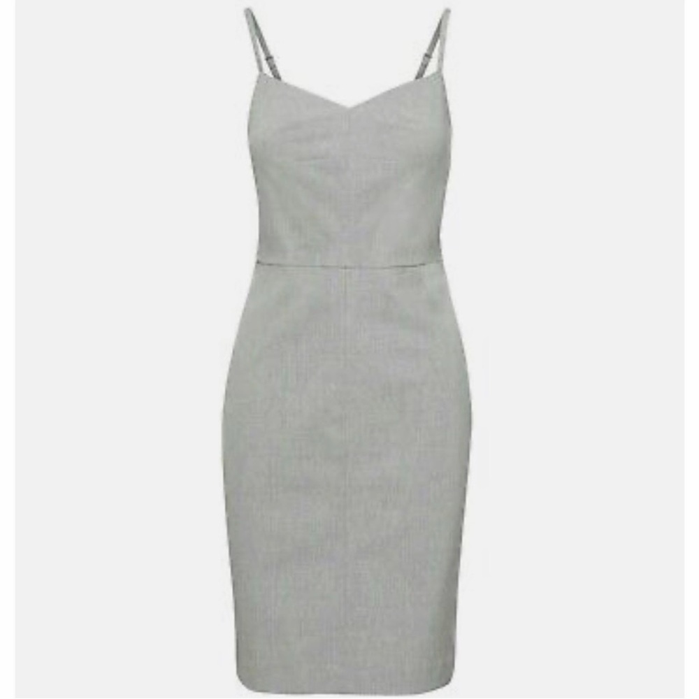 Banana Republic Sloan Bi-Stretch Cami Sheath Dress Gray Size 12